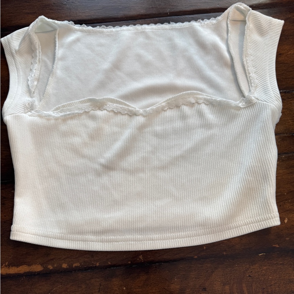 Shein White Crop Top- Size M
